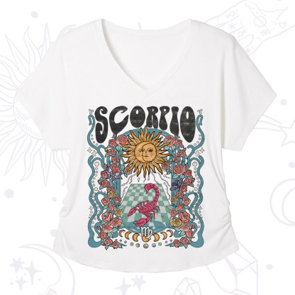 Purplehecate Scorpio Spirit Zodiac V-Neck T-Shirt
