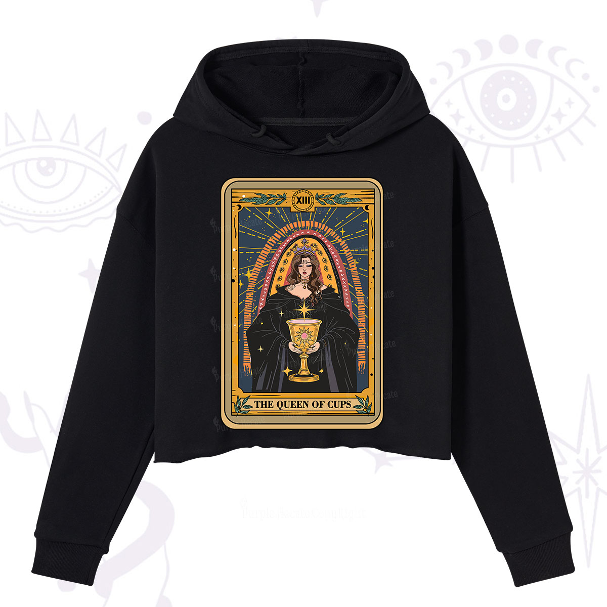 Purplehecate The Queen of Cups Tarot Crop Hoodie