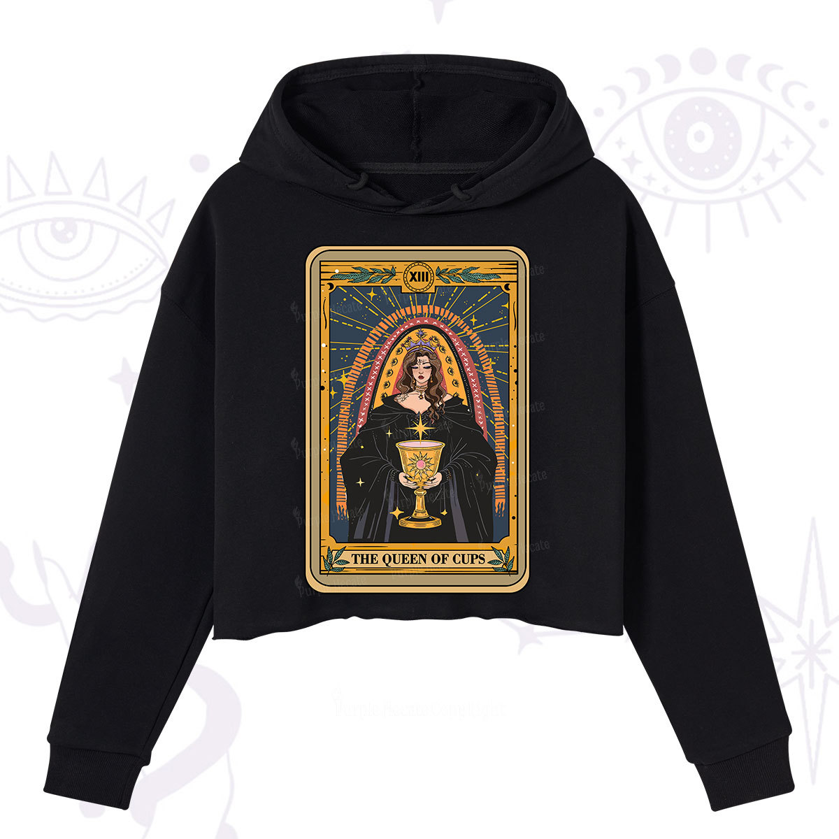 Purplehecate The Queen of Cups Tarot Crop Hoodie
