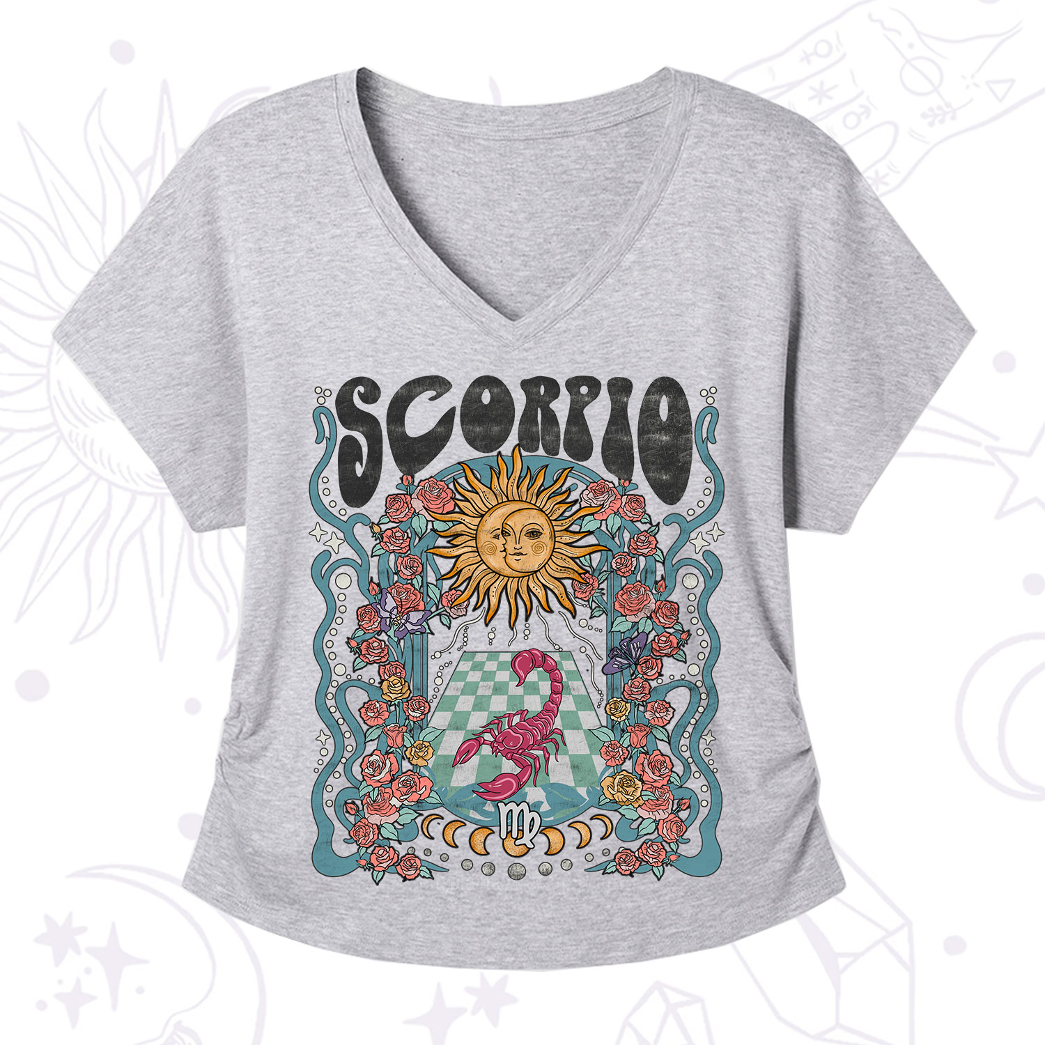 Purplehecate Scorpio Spirit Zodiac V-Neck T-Shirt