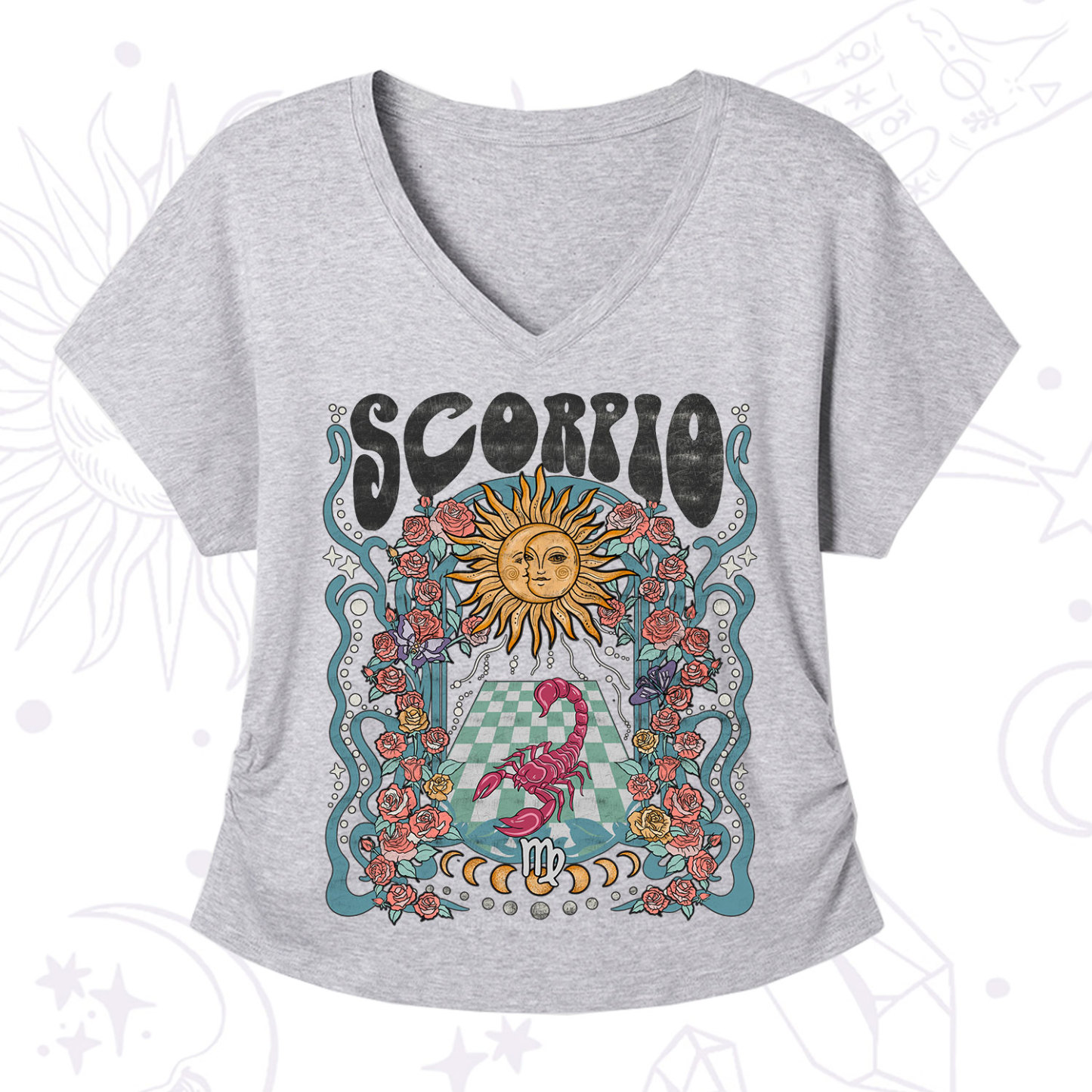 Purplehecate Scorpio Spirit Zodiac V-Neck T-Shirt