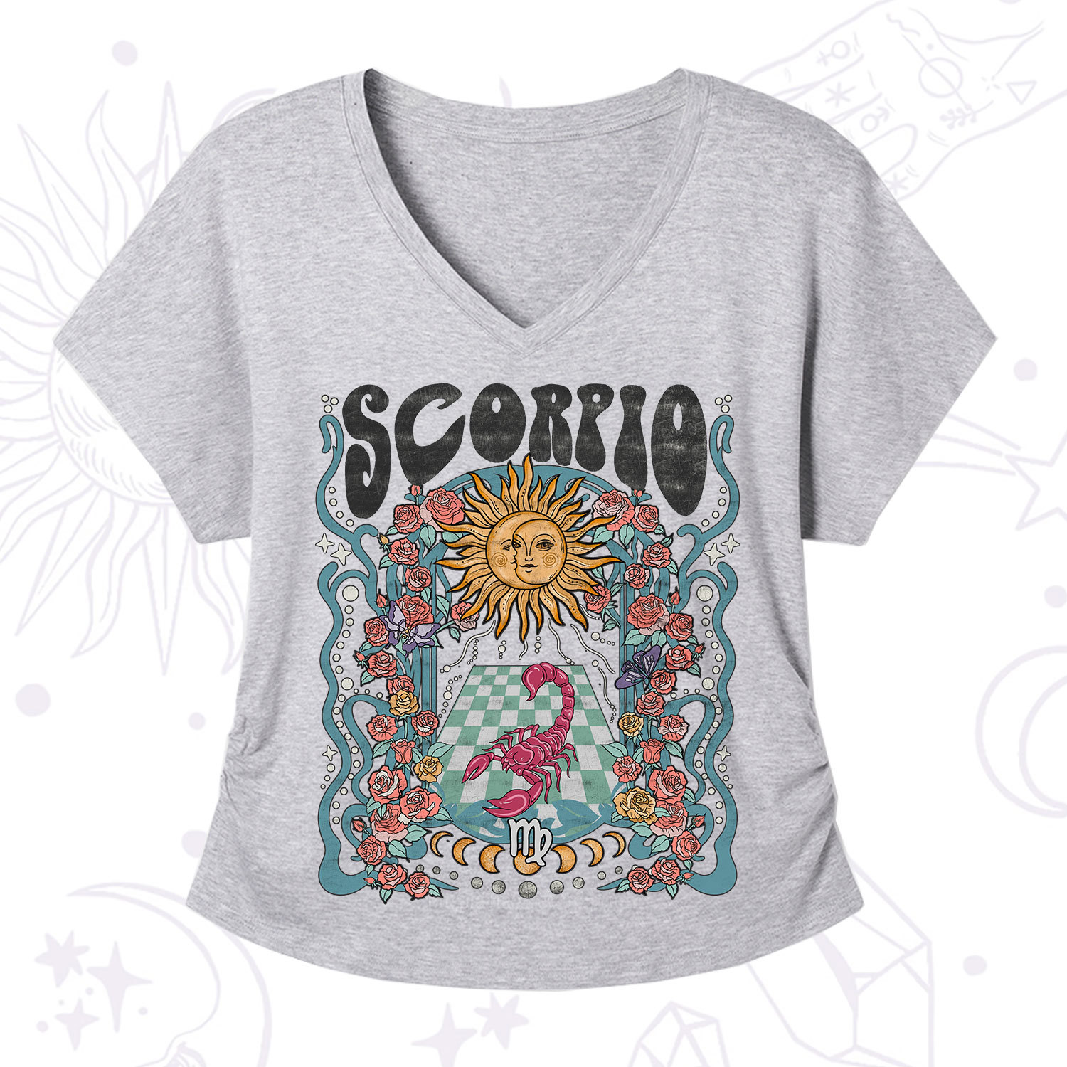 Purplehecate Scorpio Spirit Zodiac V-Neck T-Shirt