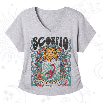 Purplehecate Scorpio Spirit Zodiac V-Neck T-Shirt
