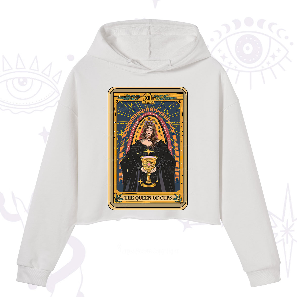 Purplehecate The Queen of Cups Tarot Crop Hoodie