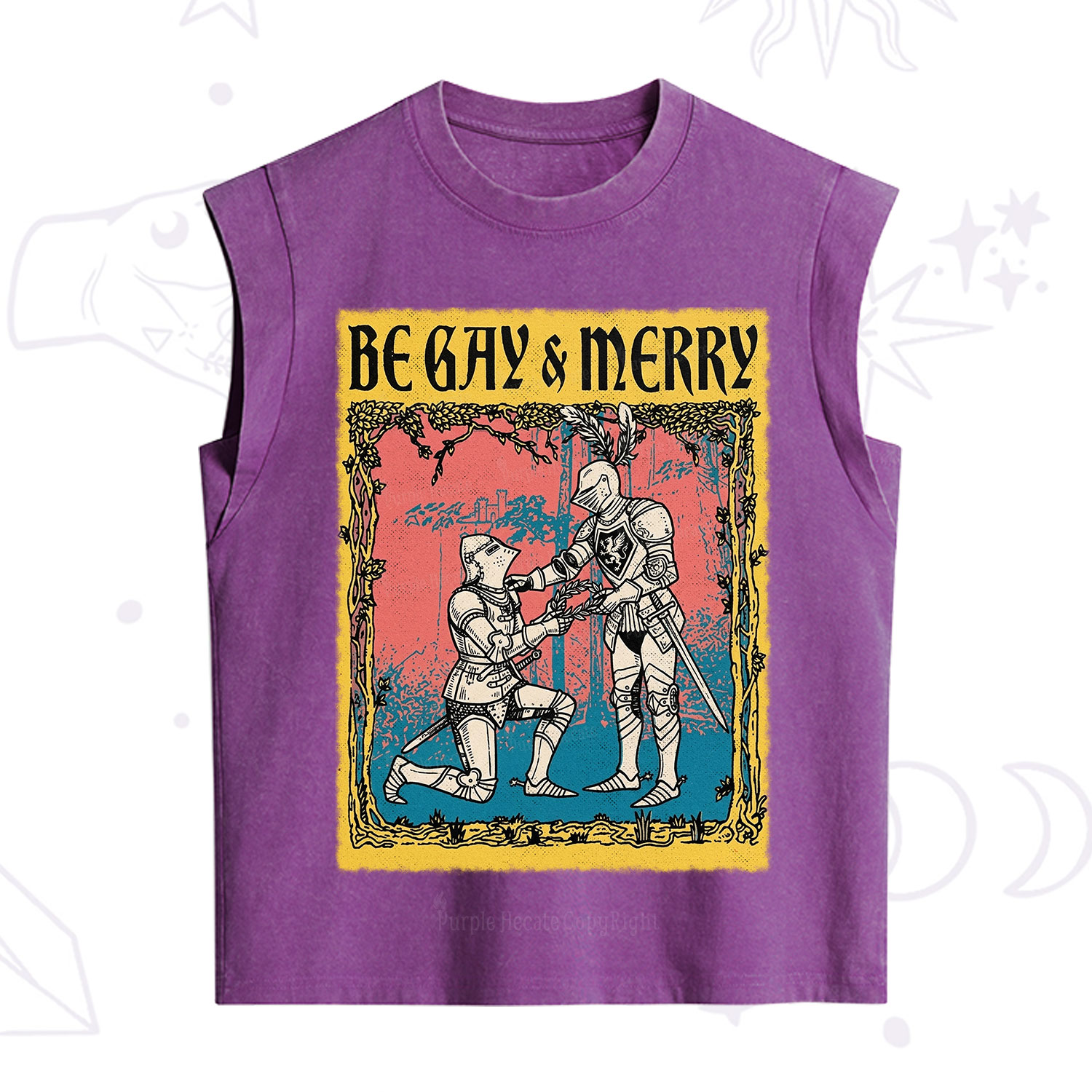 Purplehecate Be Gay Merry Medieval Knights Vintage Washed Tank