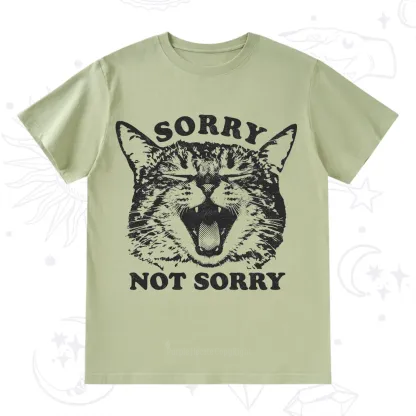 Purplehecate Sorry Not Sorry Funny Cat T-Shirt