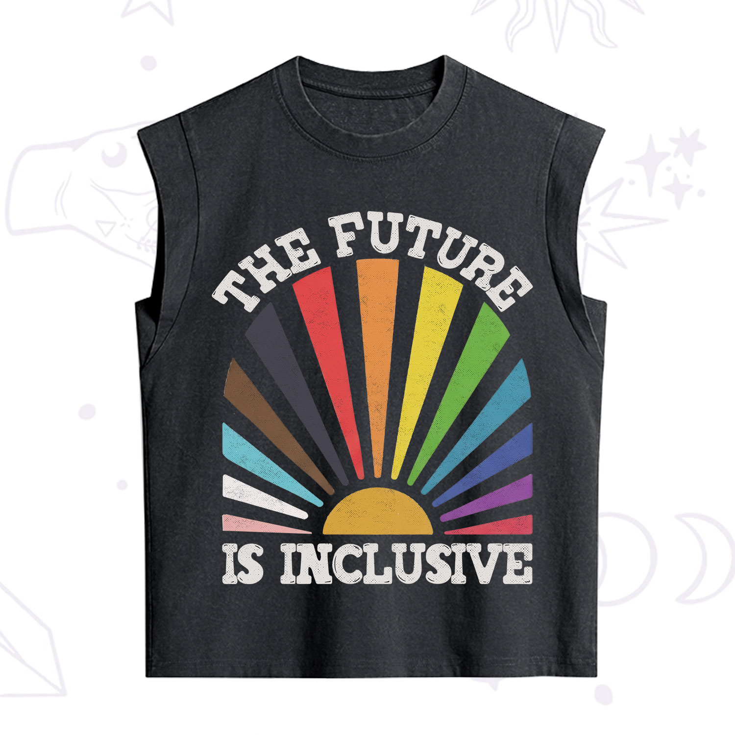 Purplehecate The Future Is Inclusive Rainbow Vintage Washed Tank