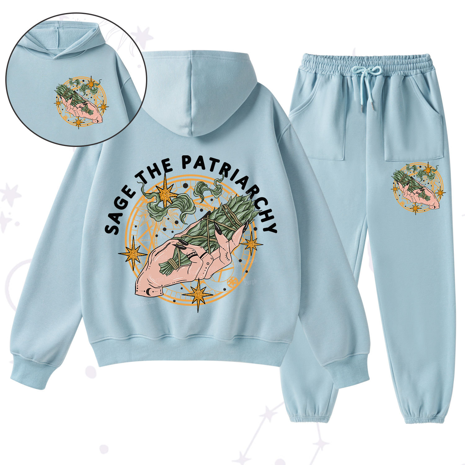 Purplehecate Sage The Patriarchy Fleece Hoodie Suit