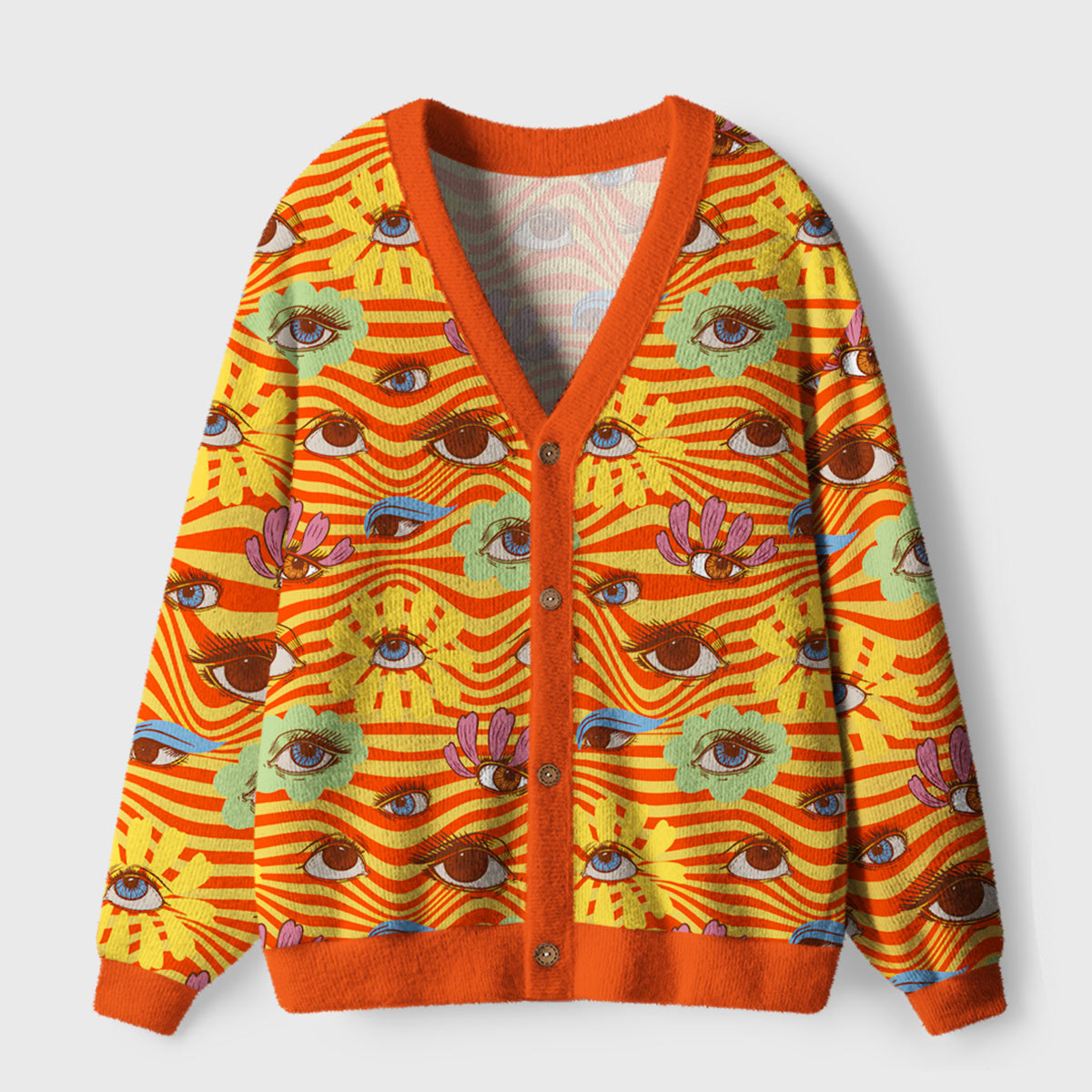 Purplehecate Flower Vision Ugly Ugly Cardigan Sweaters