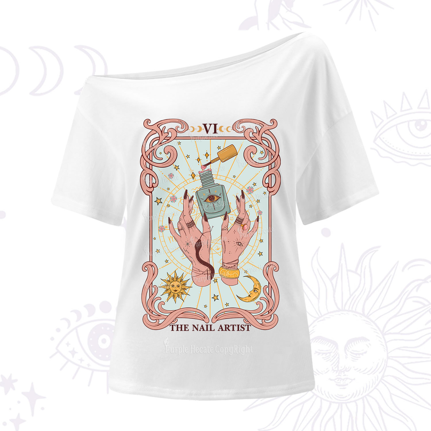 Purplehecate The Nail Artist Tarot One Shoulder T-Shirt