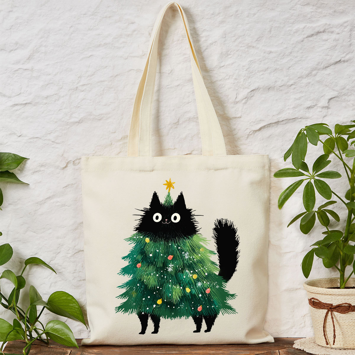 Purplehecate Black Cats Christmas Tree Christmas Tote Bag