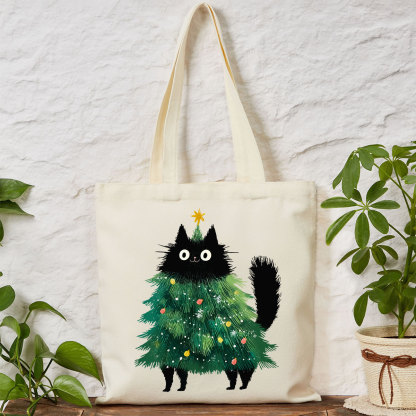 Purplehecate Black Cats Christmas Tree Christmas Tote Bag