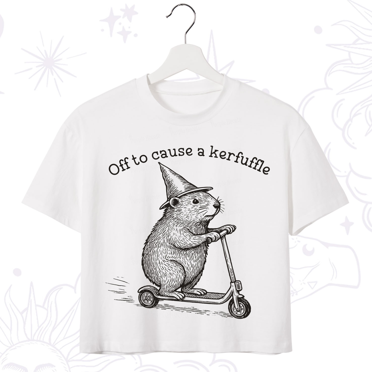 Purplehecate Off to Cause A Kerfuffle Crop T-Shirt