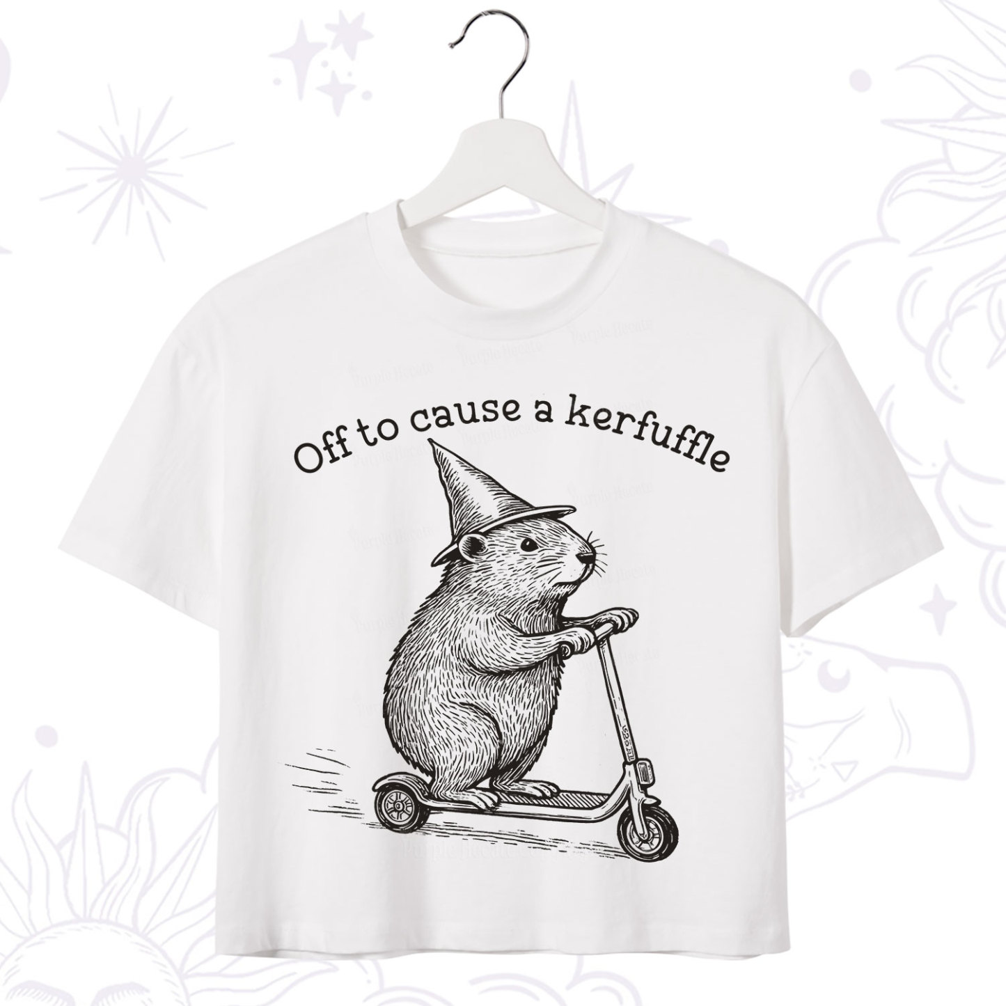 Purplehecate Off to Cause A Kerfuffle Crop T-Shirt