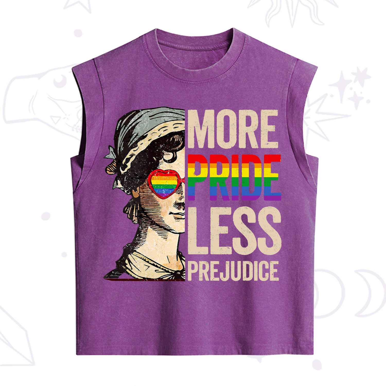 Purplehecate More Pride Less Prejudice Rainbow Vintage Washed Tank