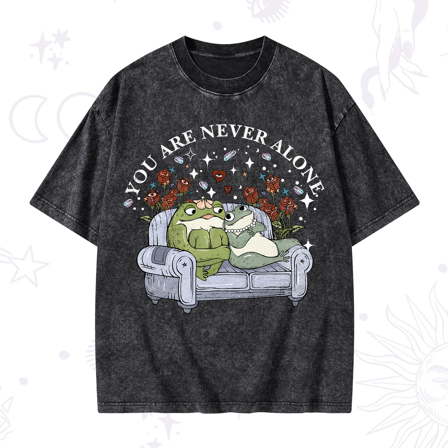 Purplehecate Your Are Never Alone Washed T-Shirt