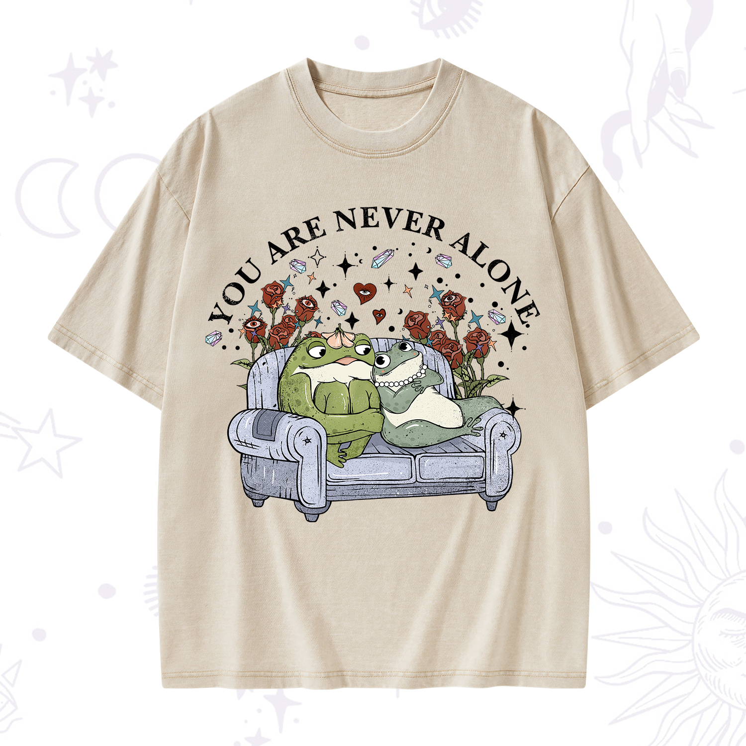 Purplehecate Your Are Never Alone Washed T-Shirt