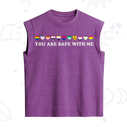 Purplehecate You Are Safe With Me Pride Vintage Washed Tank