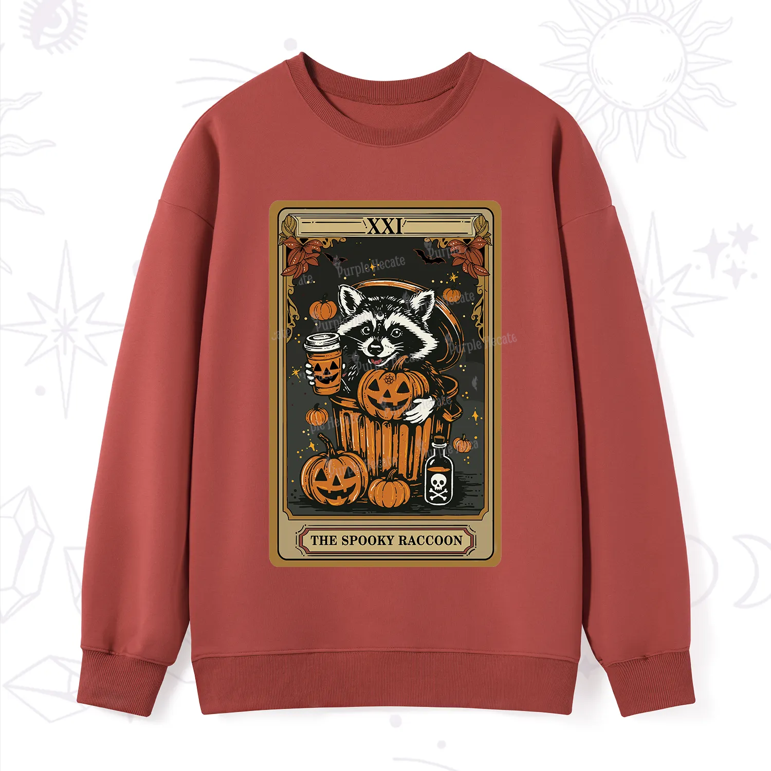 Purplehecate The Spooky Raccoon Tarot Halloween Sweatshirt