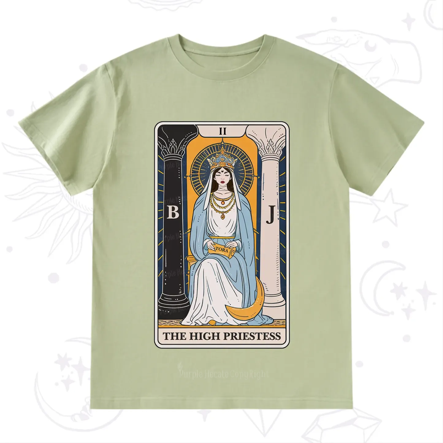 Purplehecate The High Priestess Tarot Card T-Shirt