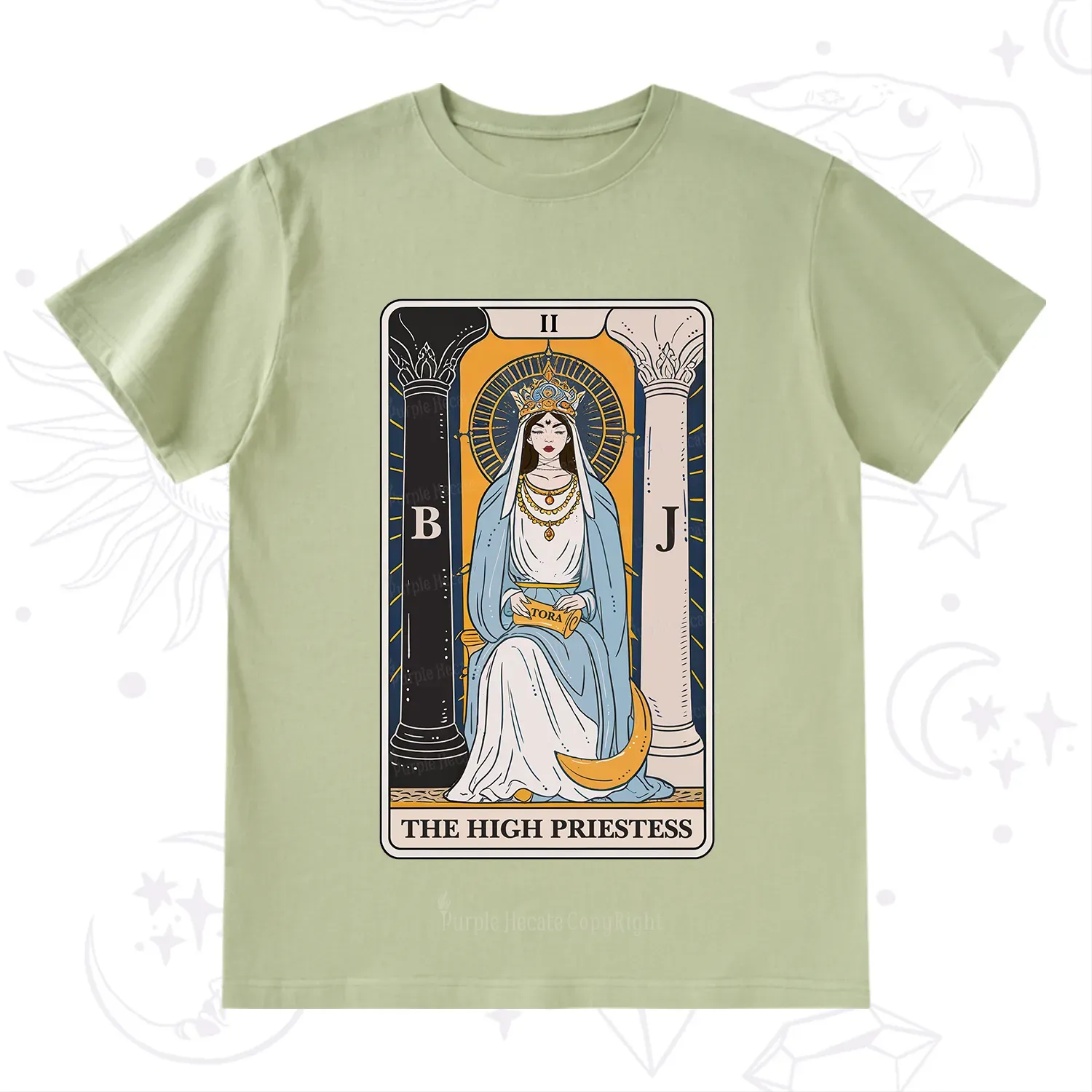 Purplehecate The High Priestess Tarot Card T-Shirt