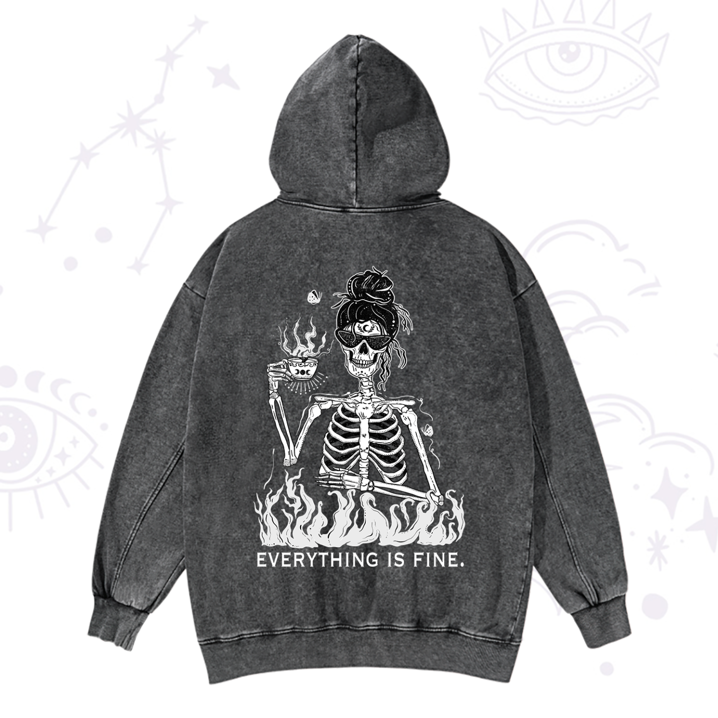 Magic Purplehecate Everything Is Fine Washed Hoodie
