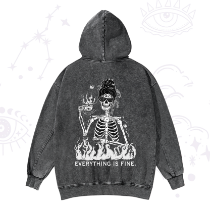 Purplehecate Everything Is Fine Washed Hoodie
