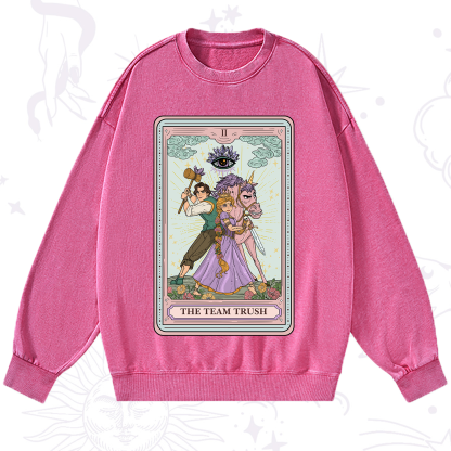 Purplehecate The Team Trush Tarot Card Washed Sweatshirt
