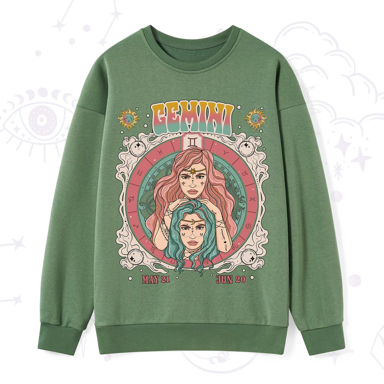 Purplehecate Gemini Cosmic Zodiac Sweatshirt