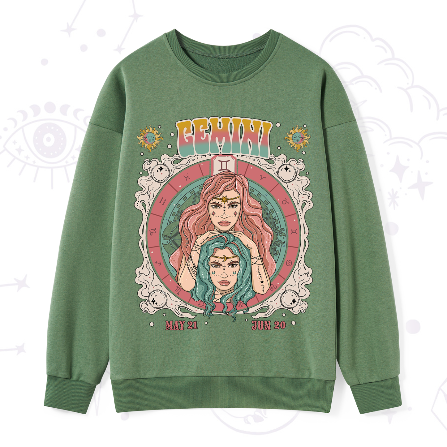 Purplehecate Gemini Cosmic Zodiac Sweatshirt