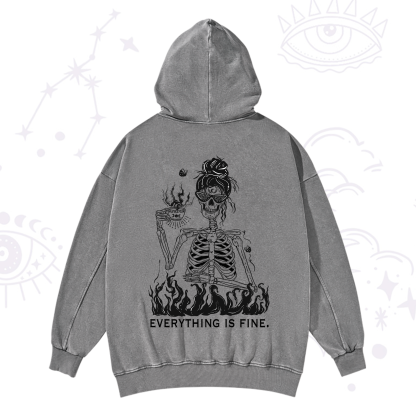 Purplehecate Everything Is Fine Washed Hoodie