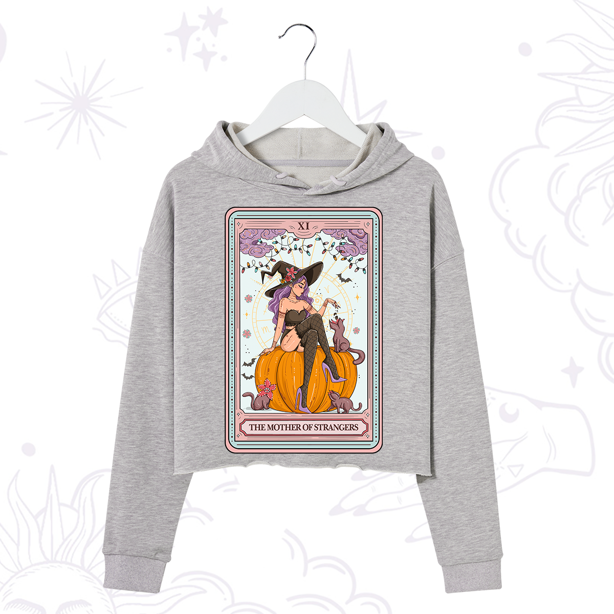 Purplehecate The Mother Of Strangers Tarot Crop Hoodie