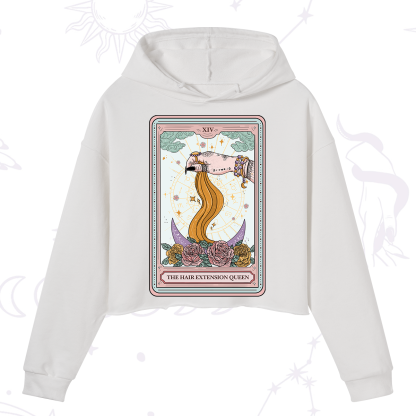 Purplehecate The Hair Extension Queen Tarot Card Crop Hoodie