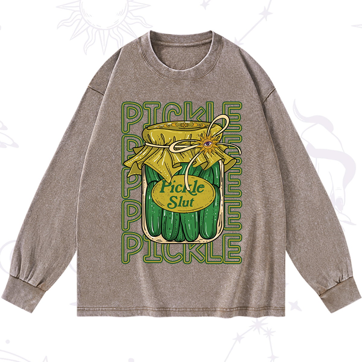 Purplehecate Pickle Slut Washed Long Sleeve Shirt