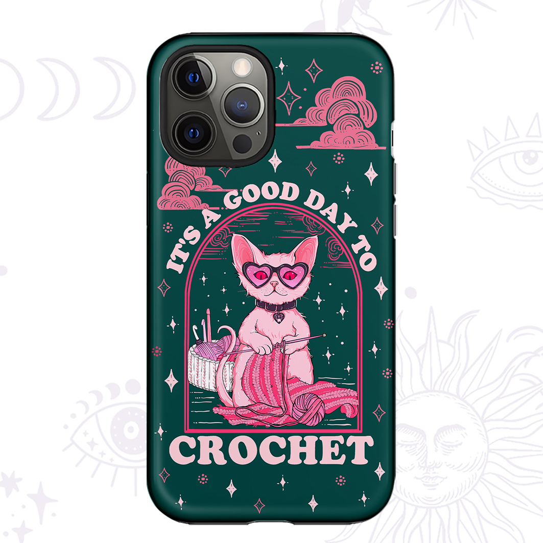 Purplehecate It's A Good Day To Crochet Crop Phone Case