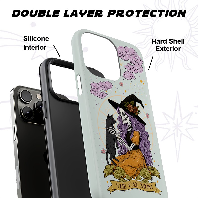 Purplehecate The Skeleton Witch Cat Mom Phone Case