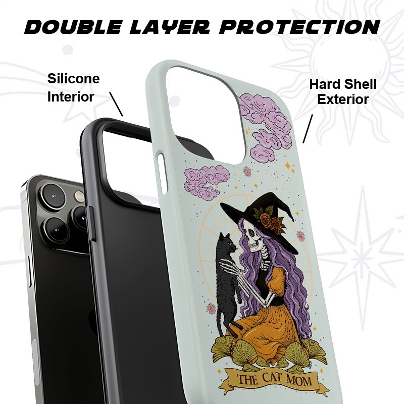Purplehecate The Skeleton Witch Cat Mom Phone Case