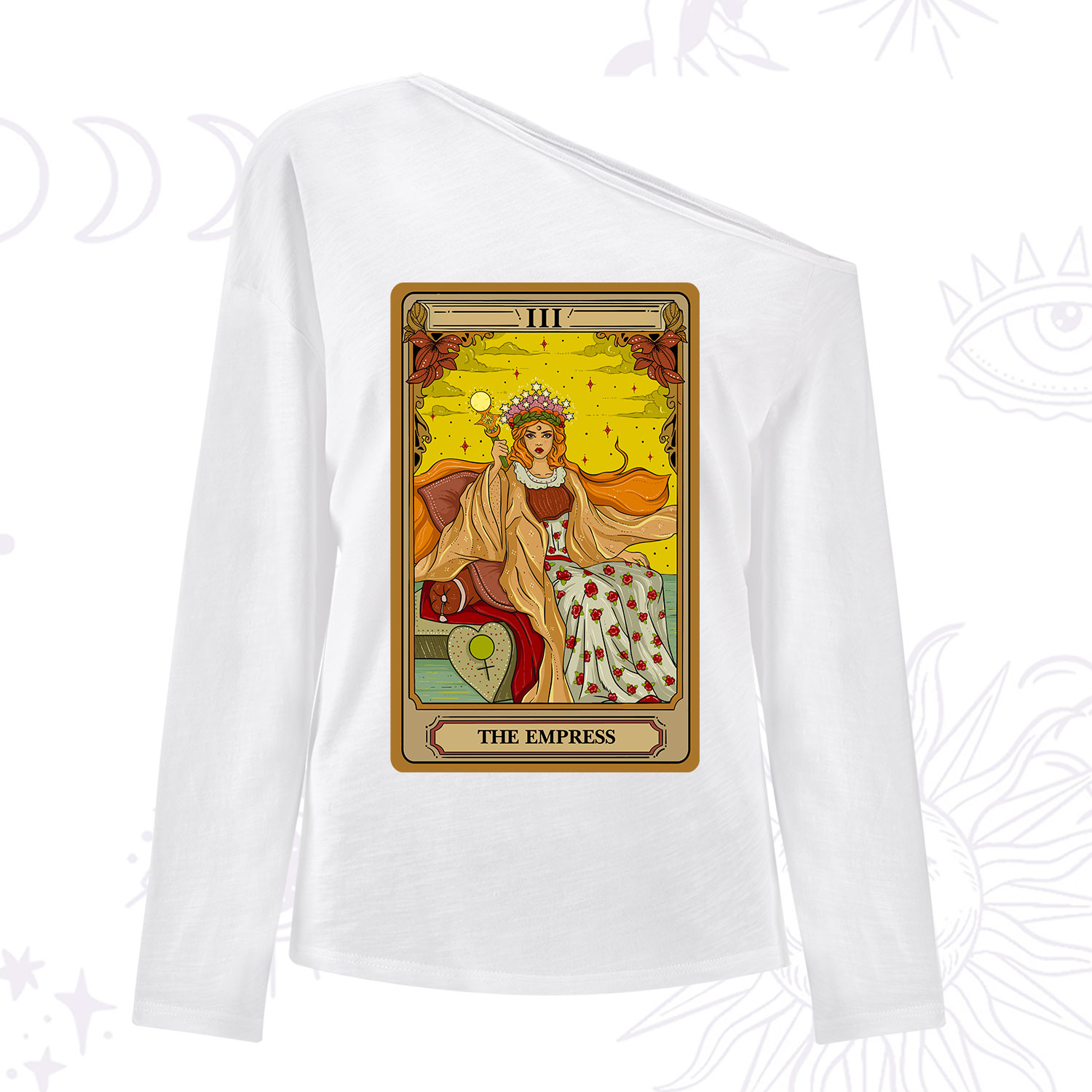 Purplehecate The Empress Tarot One Shoulder Long Sleeve Shirt