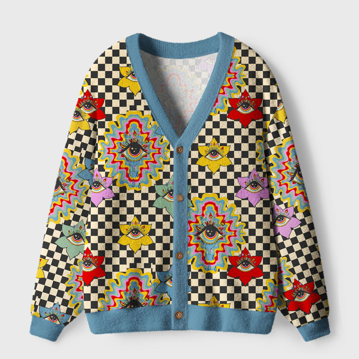 Purplehecate Third Eye Bloom Ugly Cardigan Sweaters