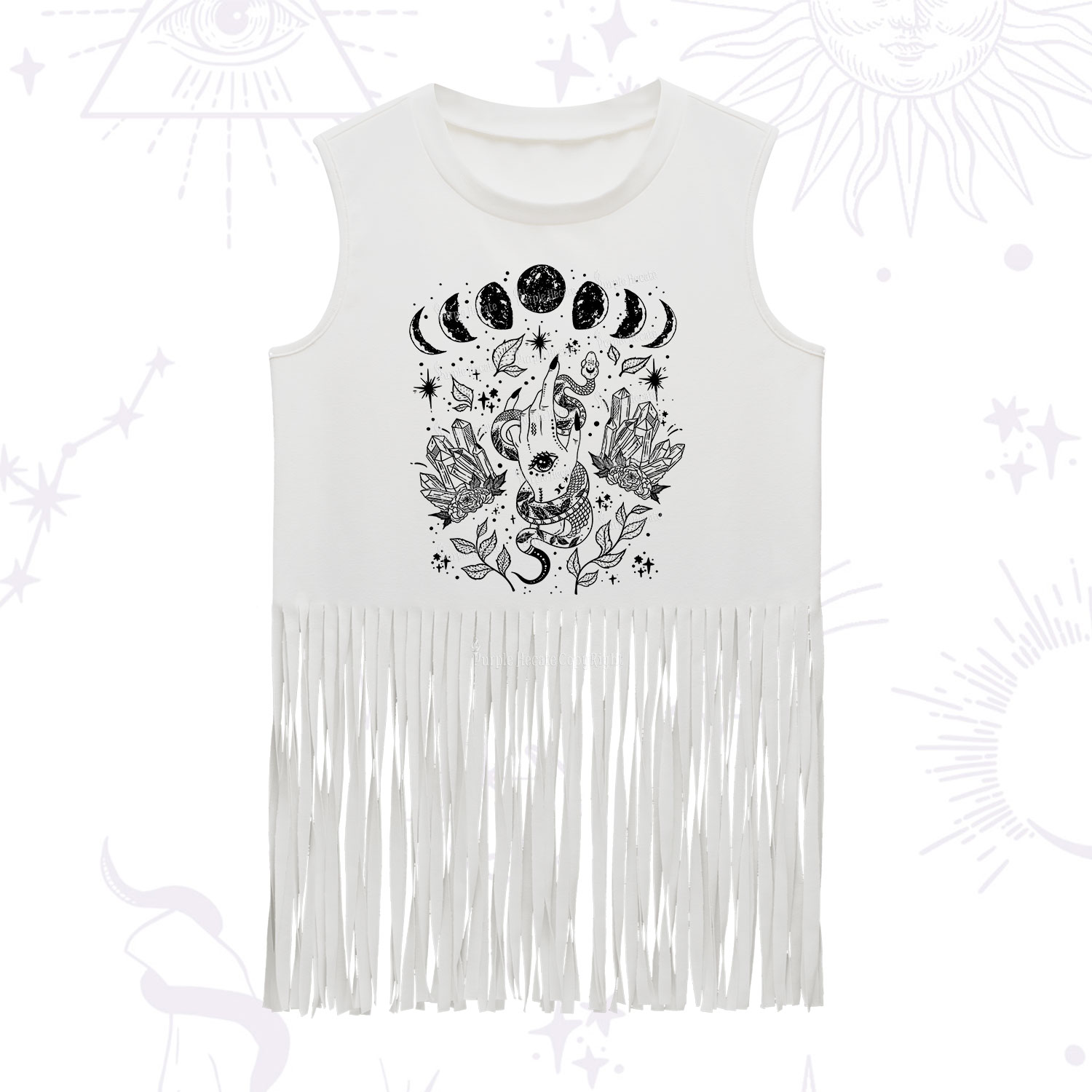 Purplehecate Reach For The Moon Fringe Tank Top