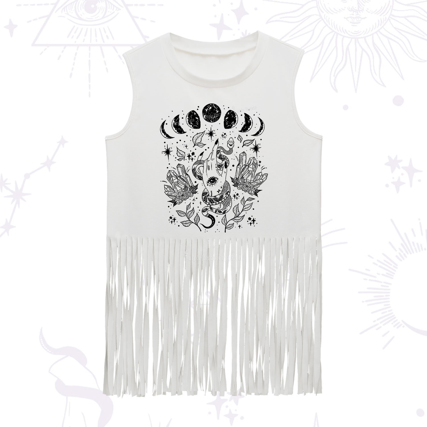 Purplehecate Reach For The Moon Fringe Tank Top