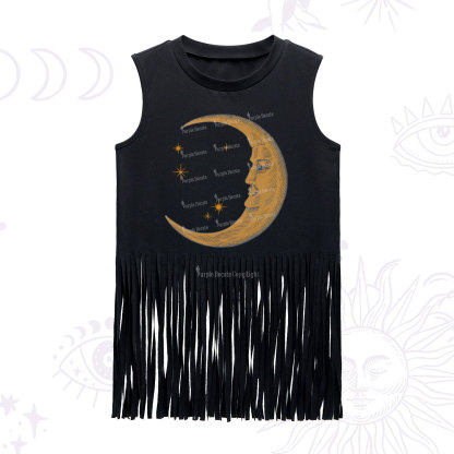 Purplehecate Celestial Moon Fringe Tank Top