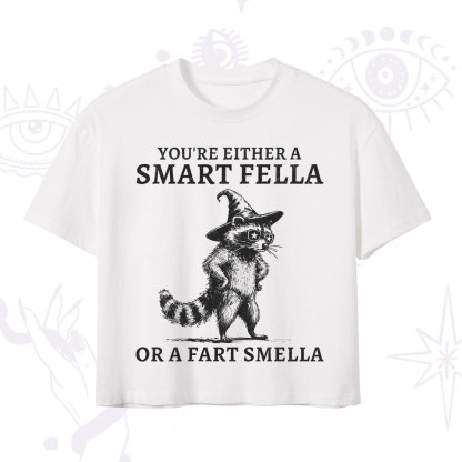 Purplehecate You're Either A Smart Fella or a Smart Fella  Crop T-Shirt
