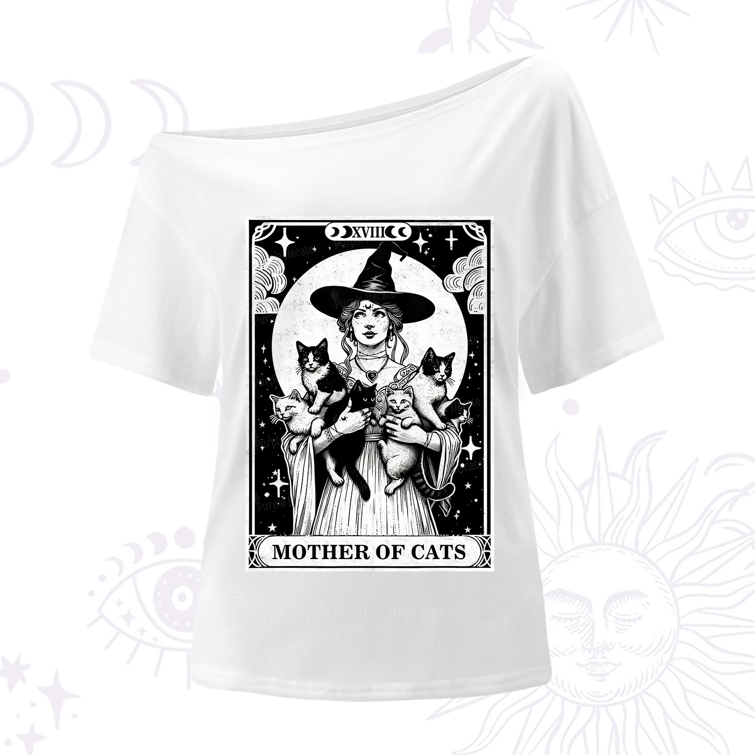 Purplehecate The Mother of Cats Tarot One Shoulder T-Shirt