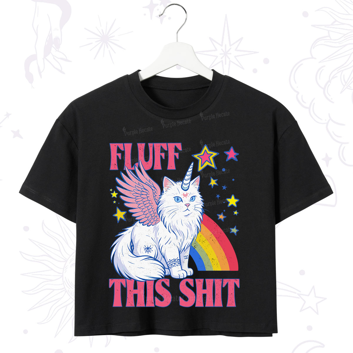 Purplehecate Fluff This Sh*t Cat Crop T-Shirt