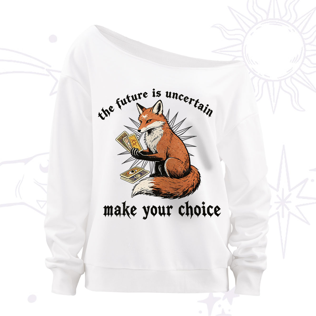 Purplehecate The Future Is Uncertain make Your Choice Off The Shoulder Sweatshirt