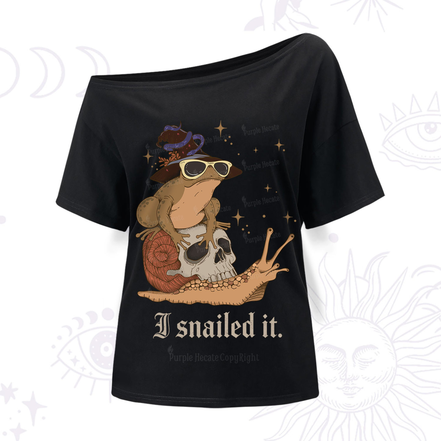 Purplehecate I Snailed It One Shoulder T-Shir