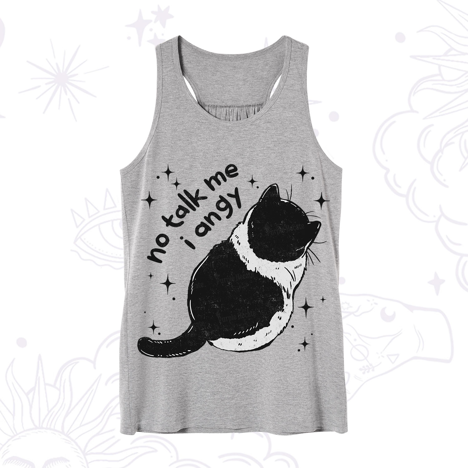 Purplehecate No Talk Me Im Angy Cat Tank