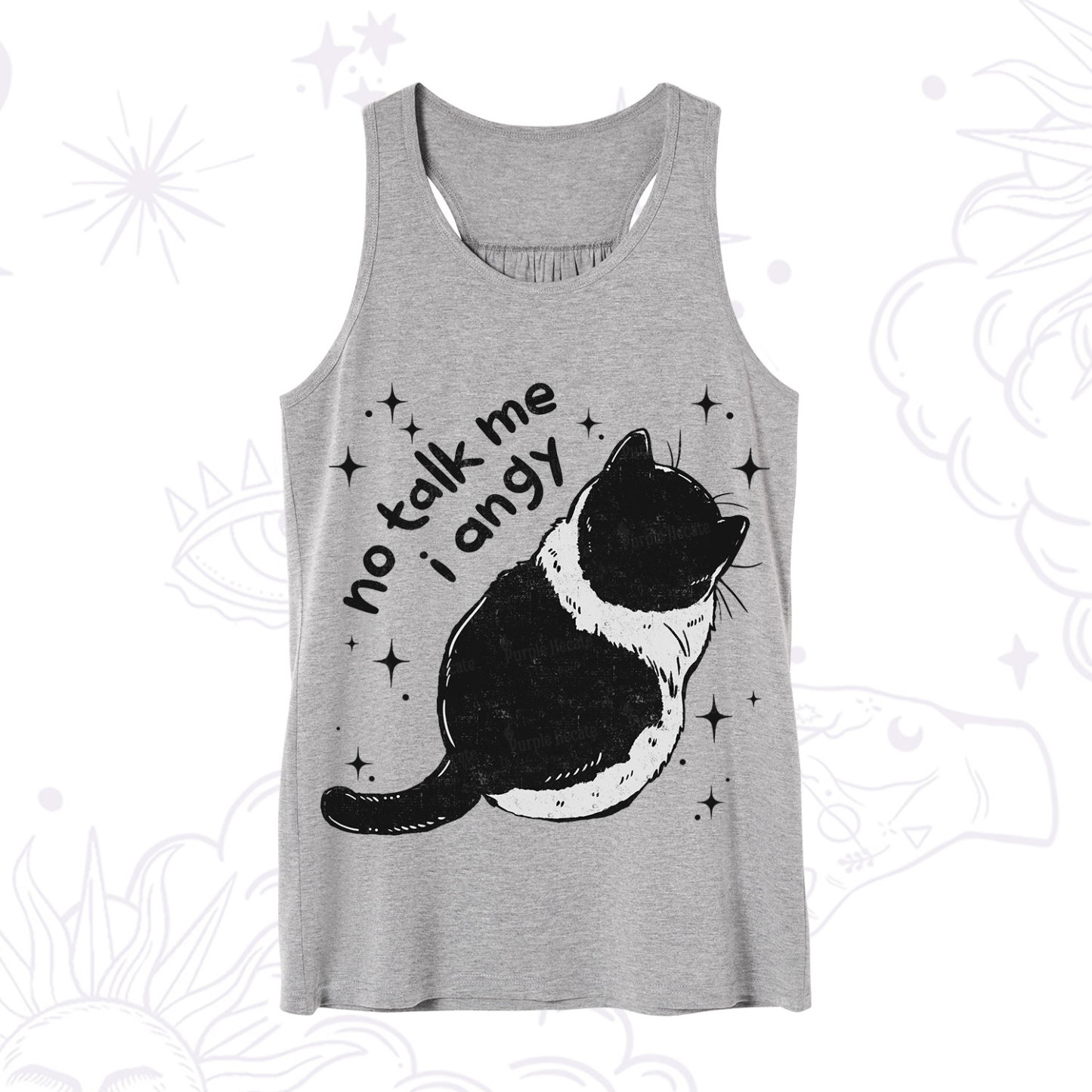 Purplehecate No Talk Me Im Angy Cat Tank