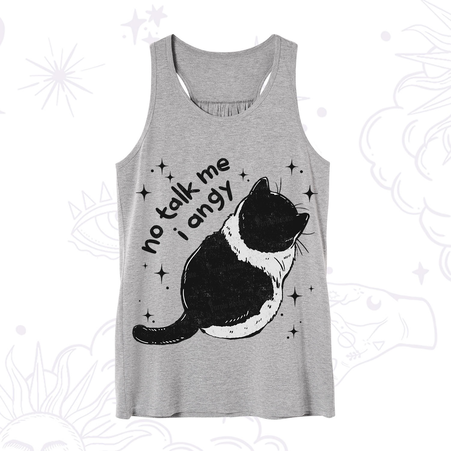 Purplehecate No Talk Me Im Angy Cat Tank